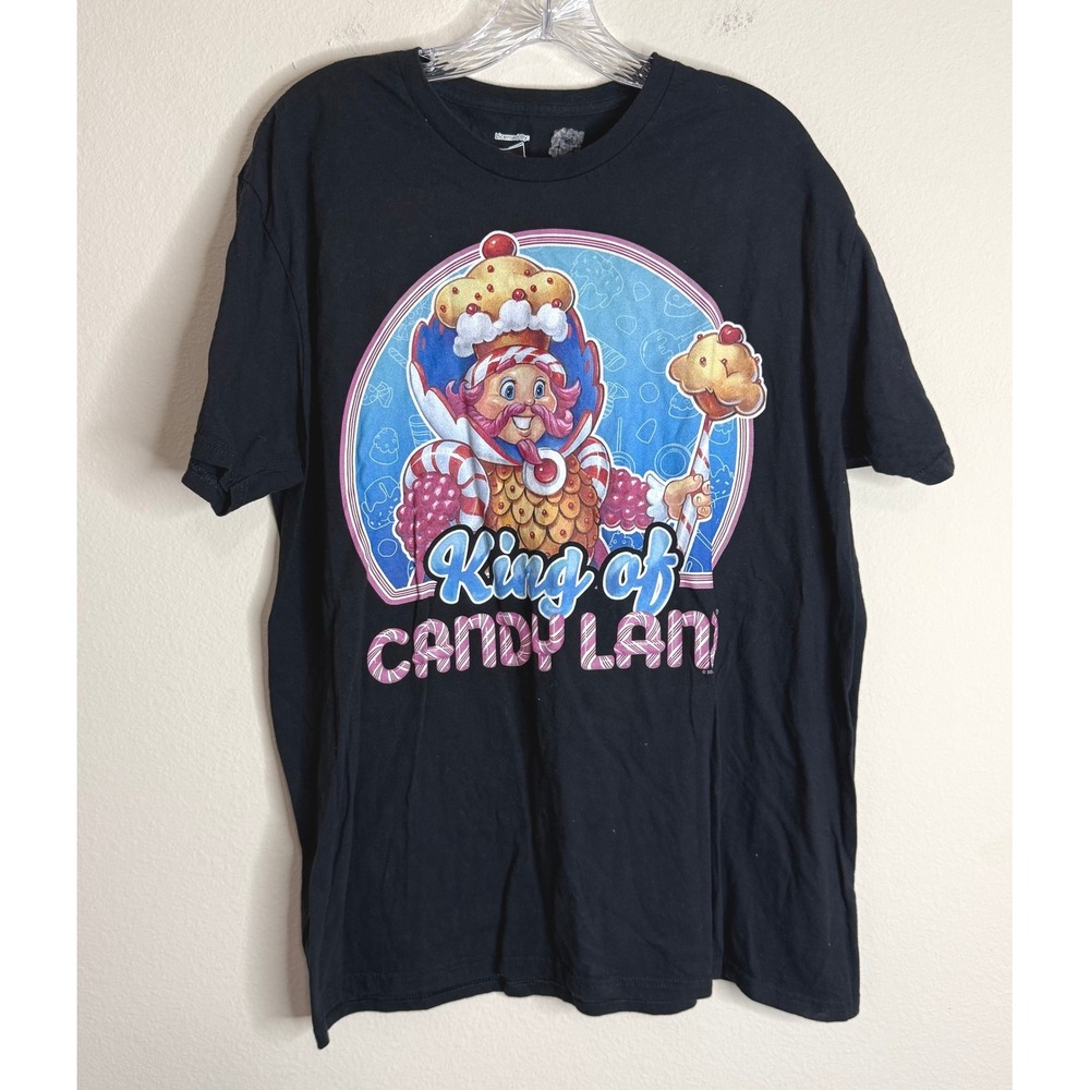 Hasbro T-Shirt Mens XL King of Candy Land Graphic Black Short Sleeve Cotton Tee